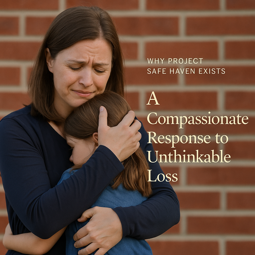 Mother embracing child – Project Safe Haven compassion